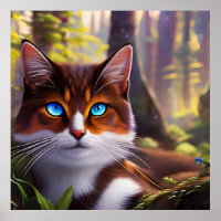 Blue Eyed Cat in the Woods