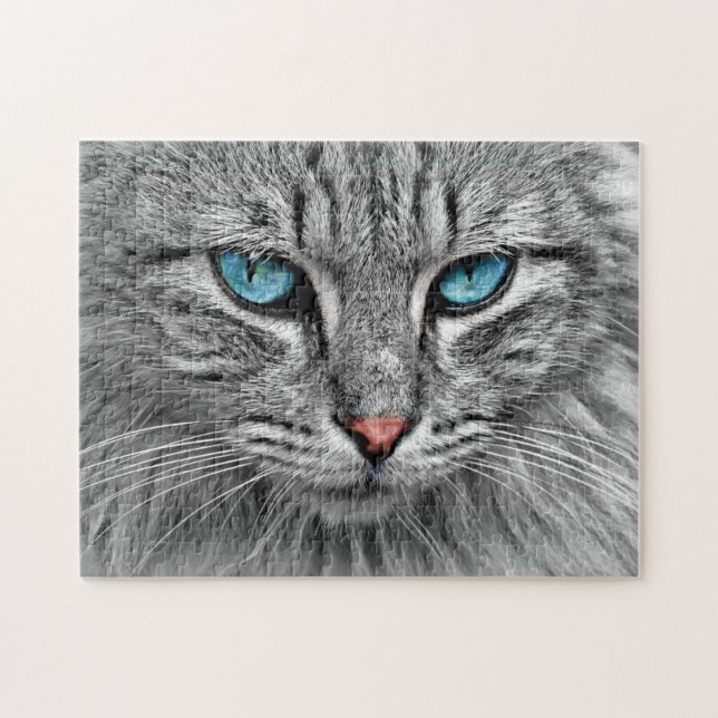 Blue Eyed Cat - Jigsaw Puzzle (Horizontal)