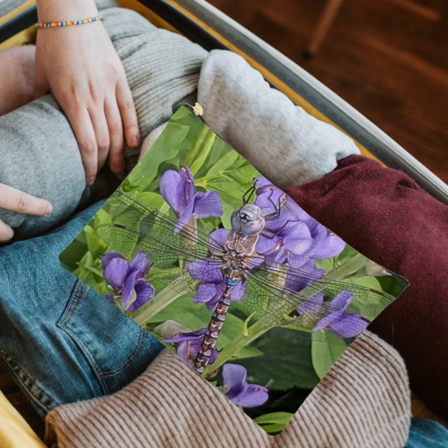 Blue-Eyed Darner Dragonfly on Purple Flowers Accessory Pouch (In Situ Travel)