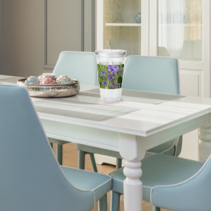 Blue-Eyed Darner Dragonfly on Purple Flowers Acrylic Tumbler