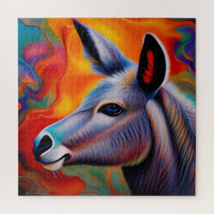 Blue eyed donkey jigsaw puzzle
