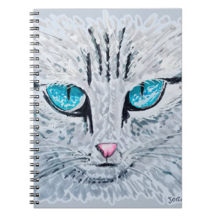 Blue Eyed Fluffy Cat Notebook