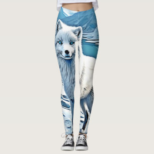 Blue-Eyed Fox Scene Design Leggings