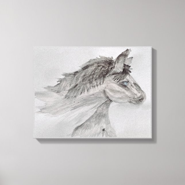 Blue -eyed Horse Canvas Print (Front)
