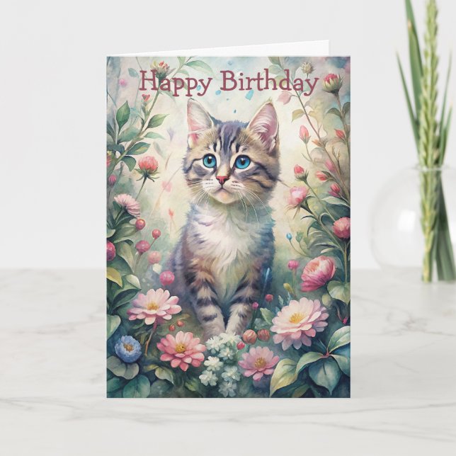 Blue Eyed kitten Card (Front)
