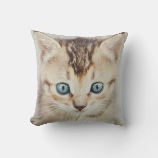 Blue Eyed Kitty Cushion (Front)