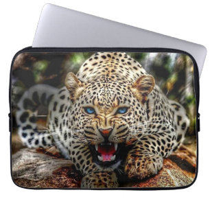 Blue Eyed Leopard  Laptop Sleeve