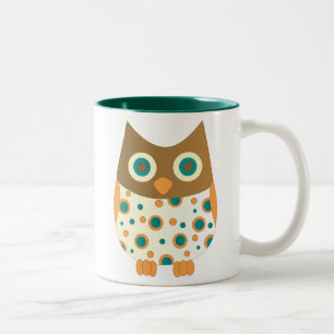 Blue-Eyed Owl Two-Tone Coffee Mug