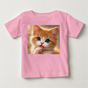 Blue-Eyed Paw licking Kitten Baby T-Shirt