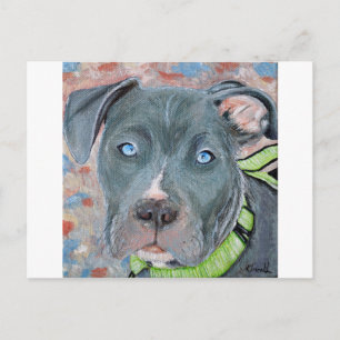 Blue-Eyed Puppy Painting Postcard