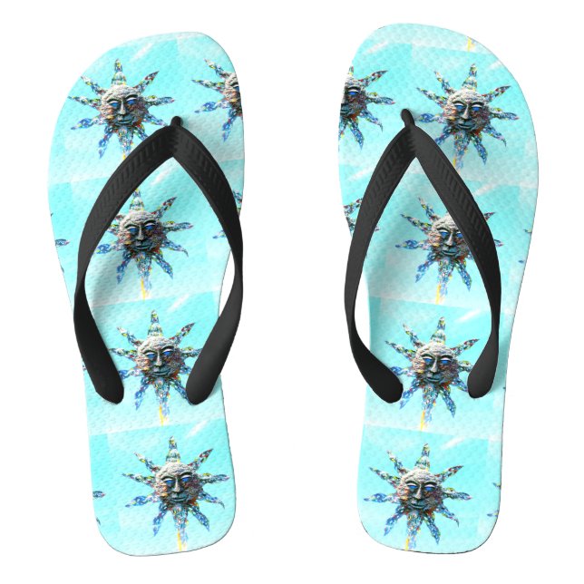 blue-eyed sun-face on light blue jandals (Footbed)