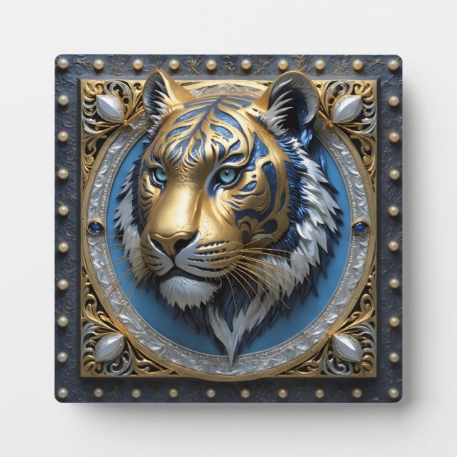 Blue Eyed Tiger   Plaque (Front)
