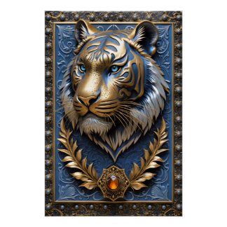 Blue Eyed Tiger Poster