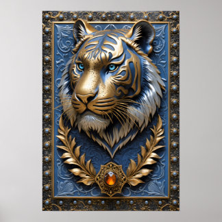Blue Eyed Tiger Poster