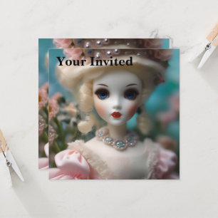 Blue Eyed Vintage Doll, Invitation