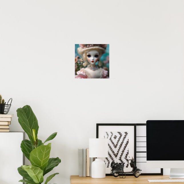 Blue Eyed Vintage Doll, Poster (Home Office)