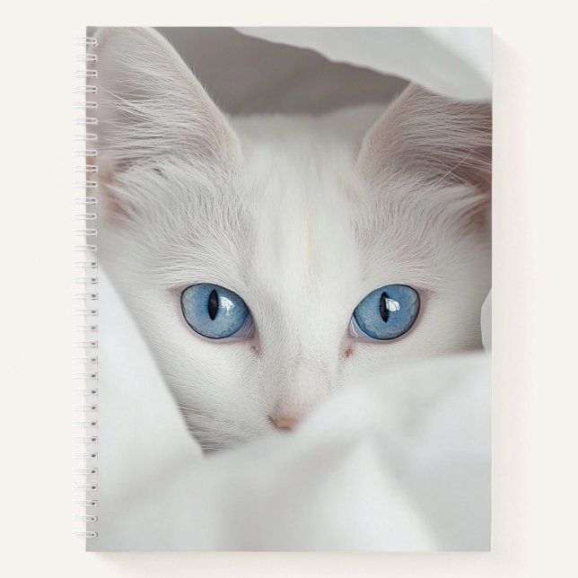 Blue-Eyed White Cat Notebook (Front)