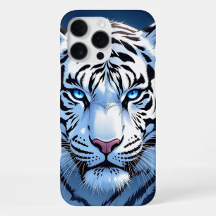 Blue eyed White Tiger Ai Art iPhone 16 Pro Max Case