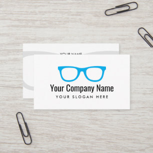 Blue eyeglasses logo business card template