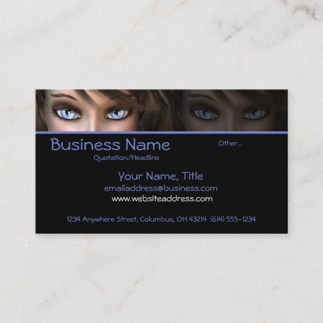 Blue Eyes D1 - Fantasy Business Cards (Front)