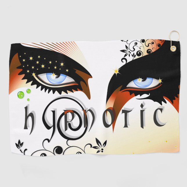 Blue Eyes Fashion Make Up Golf Towel (Horizontal)