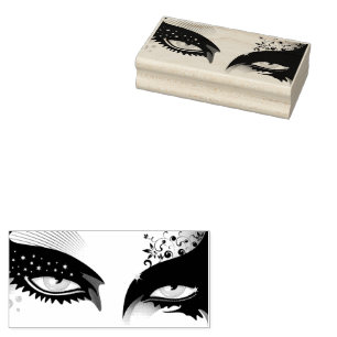 Blue Eyes Fashion Make Up Rubber Stamp