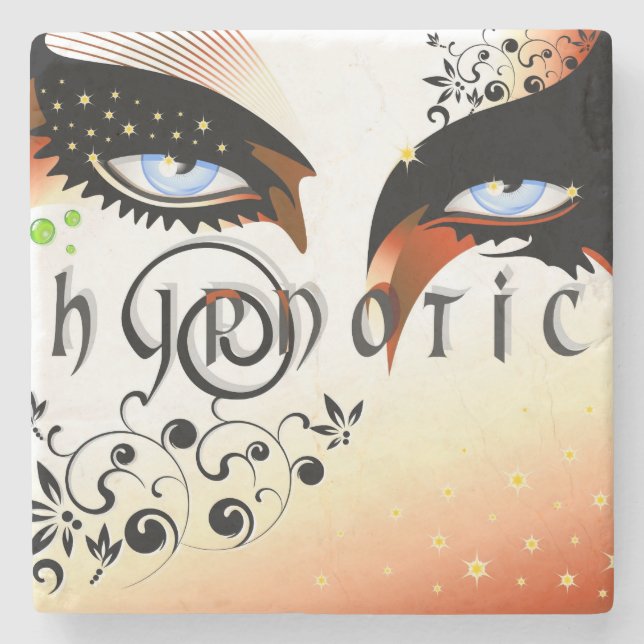 Blue Eyes Fashion Make Up Stone Coaster (Front)