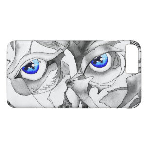 Blue eyes graffiti art Case-Mate iPhone case