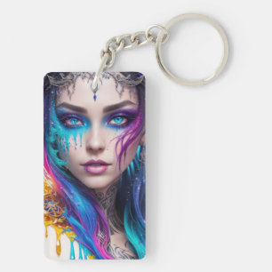 Blue eyes key ring