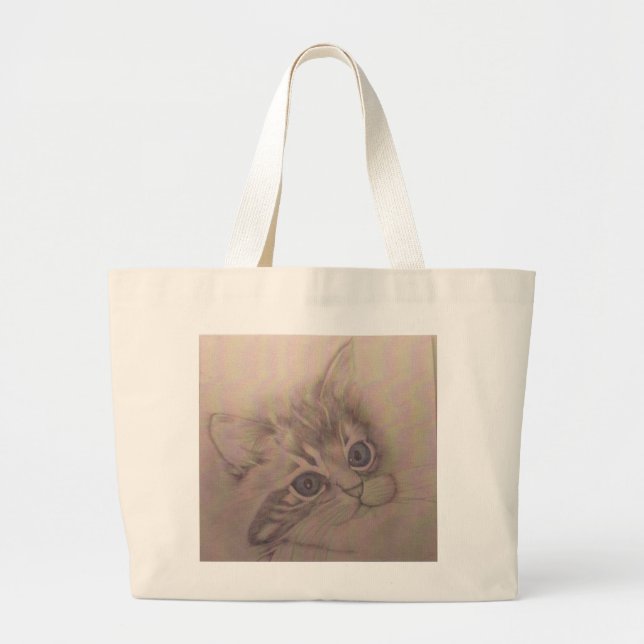 Blue Eyes Large Tote Bag (Front)