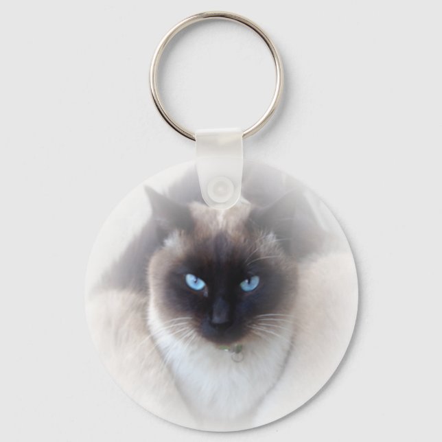 Blue eyes siamese cat key ring (Front)