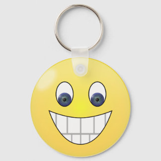 Blue eyes smile face key ring