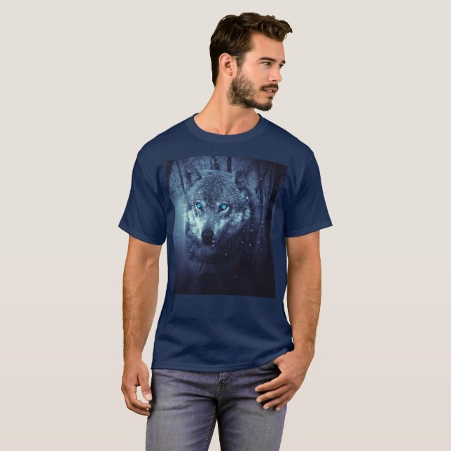 Blue eyes wolf T-Shirt (Front Full)