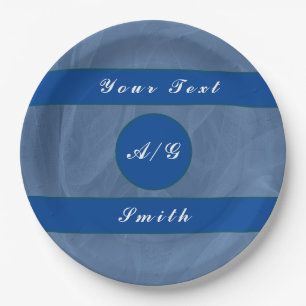 Blue fabric textured print-any colour paper plates