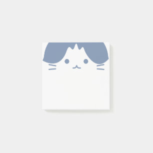 Blue face cat post-it notes