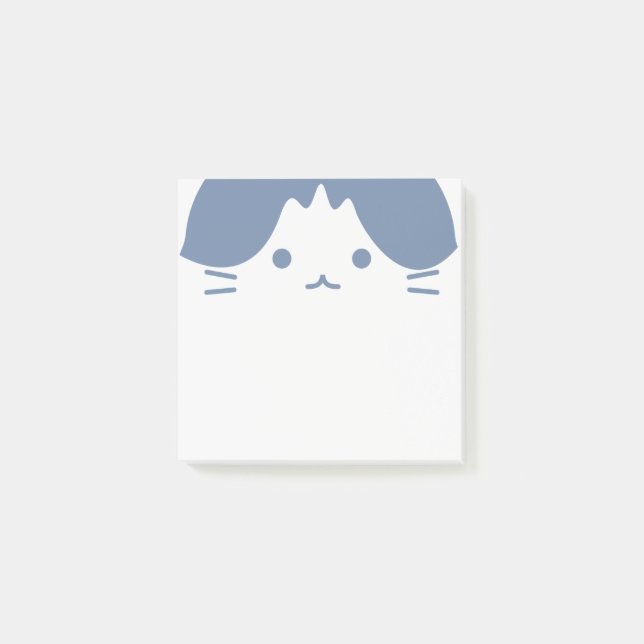 Blue face cat post-it notes (Front)