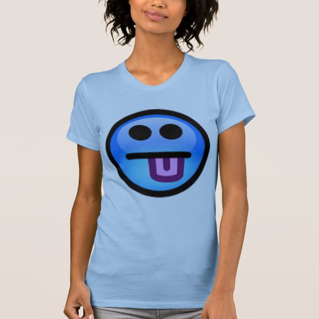 Blue Face with tongue sticking out. Fun! T-Shirt (Front)