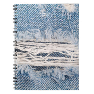 Blue faded ripped jeans, Textures ripped jeans bac Notebook