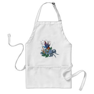 Blue Fae on Blue Flowers Design 1 Standard Apron