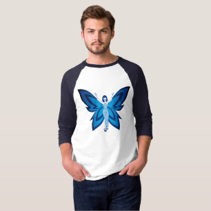 Blue Faery men's basic 3/4 -sleeve raglan t-shirt