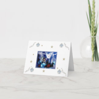 Blue Fairy Christmas Holiday Card