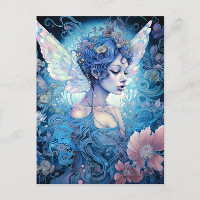 Blue Fairy Fantasy Art Postcard (Front)