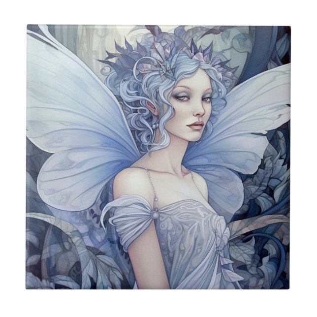 Blue Fairy Fantasy Art Tile (Front)