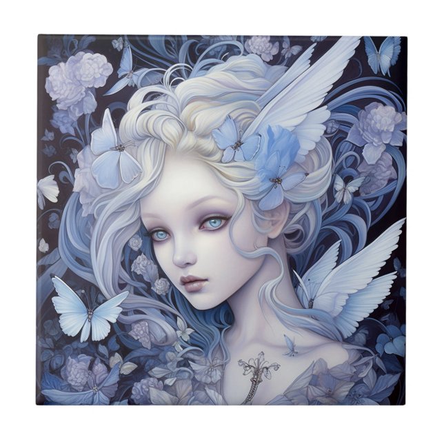 Blue Fairy Fantasy Art Tile (Front)