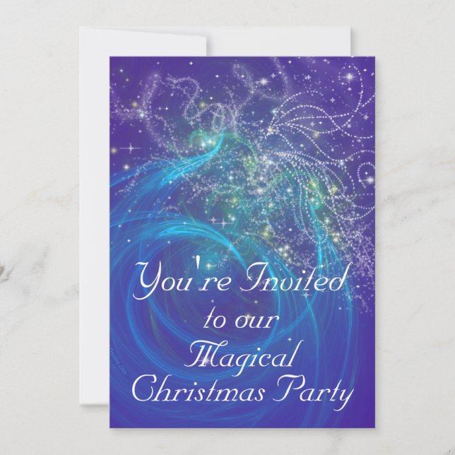 BLUE FAIRY LIGHTS INVITATION (Front)