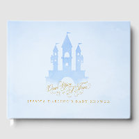 Blue fairy tale castle baby shower Guest Book