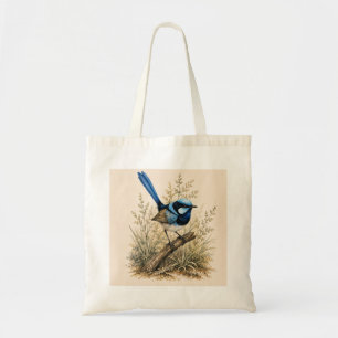 Blue Fairy Wren Tote Bag Bush Edition