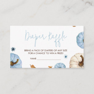 Blue Fall Pumpkin Baby Shower Diaper Raffle Enclosure Card