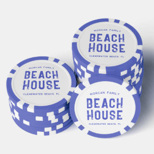 Blue Family Beach House Custom Las Vegas Casino Poker Chips