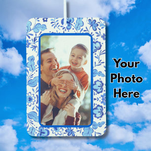 Blue Family Both Sides Same Custom Photo Car Air Freshener